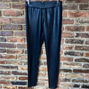 Express Black Faux Leather High Rise Zippered Ankle Leggings Women's Size Small